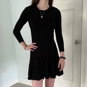 Topshop Black Knit Ribbed Sweater Dress
